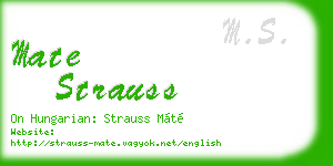 mate strauss business card