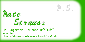 mate strauss business card